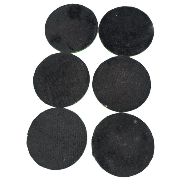 Paper Mache Green Floral Coaster Set Of 6 Storage Box Lacquered Hand Painted - Picture 4 of 15